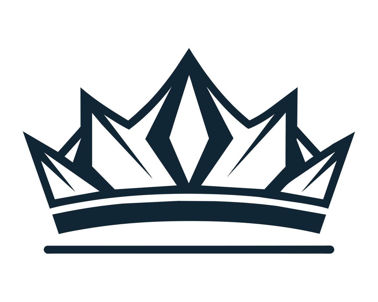 Simple Black Crown Icon Against White Background vector