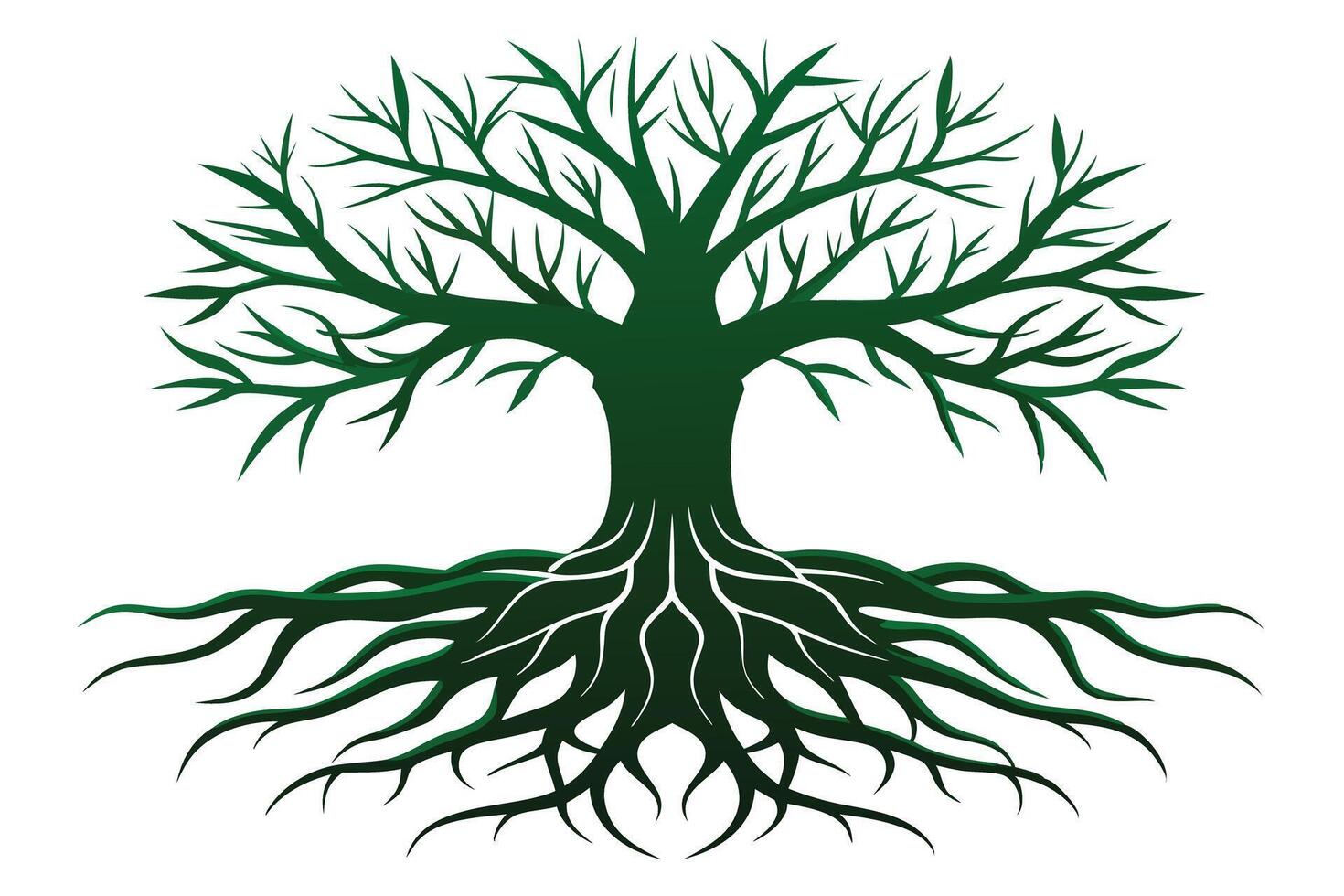 Dark green tree of life graphic design. vector