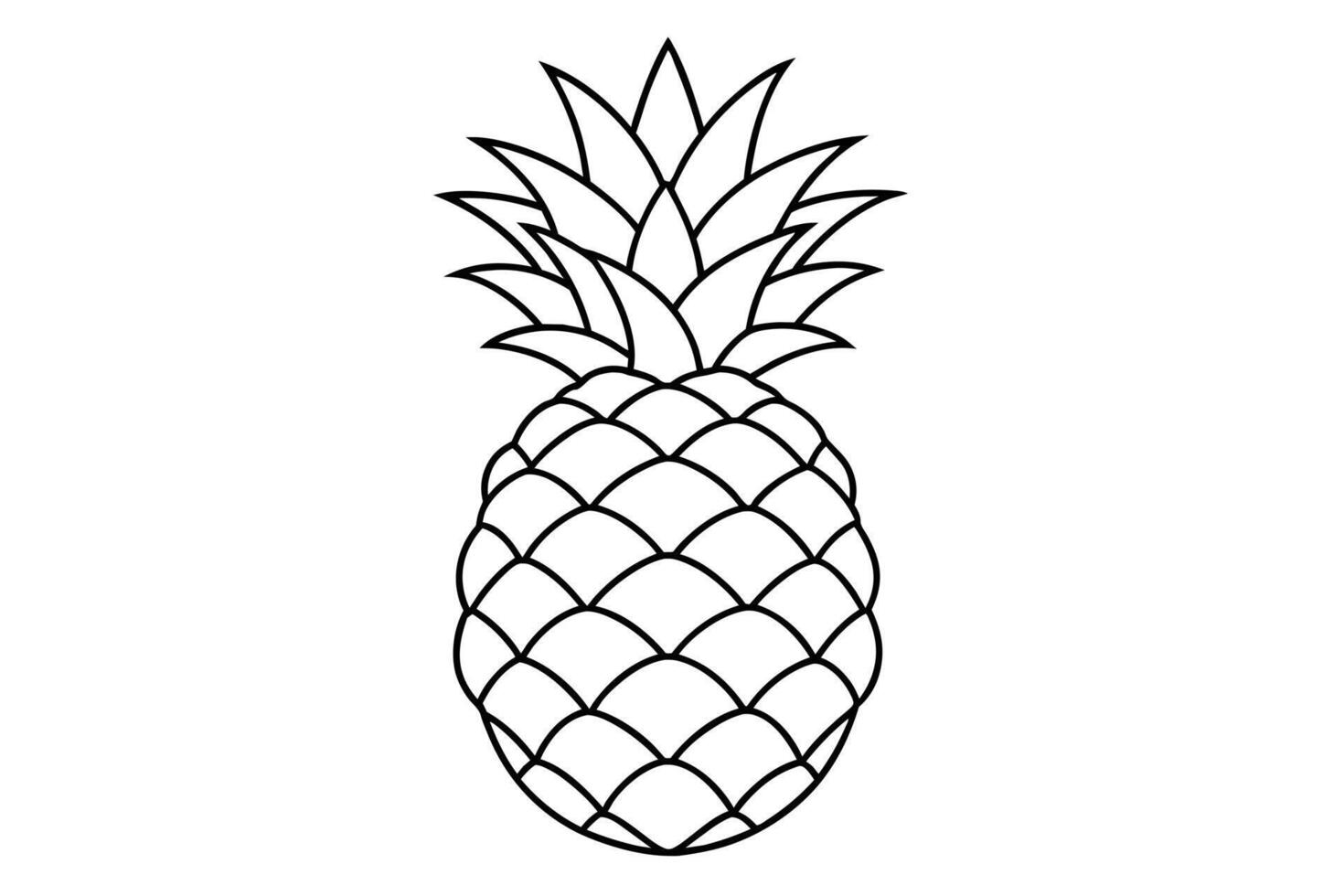 A Line Art Illustration of a Pineapple vector
