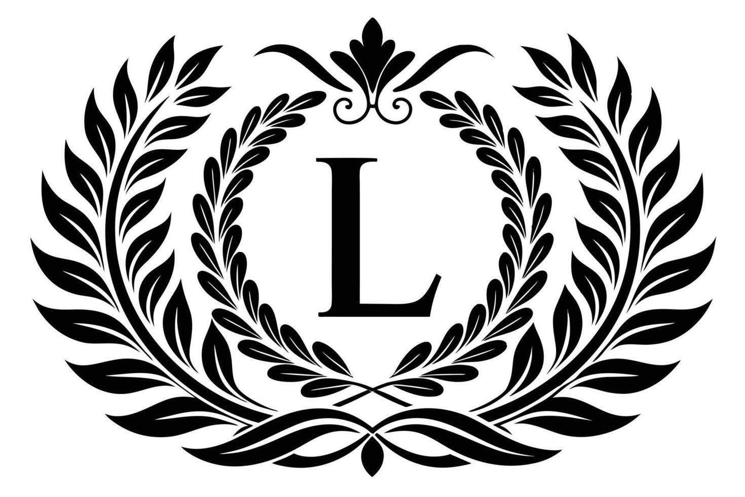 Its Black and White Monogram L Design vector
