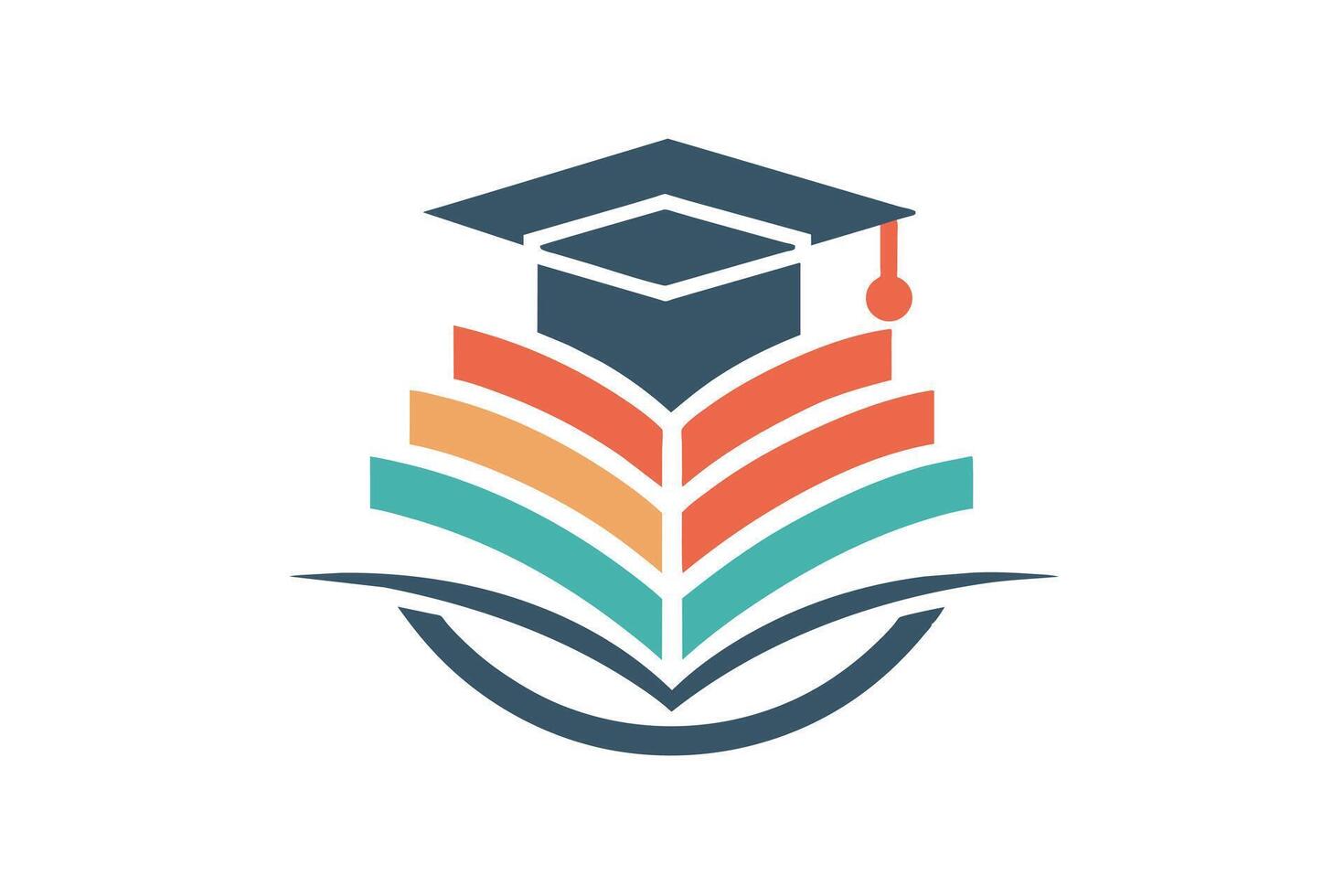 A Education logo design featuring graduation cap and books vector