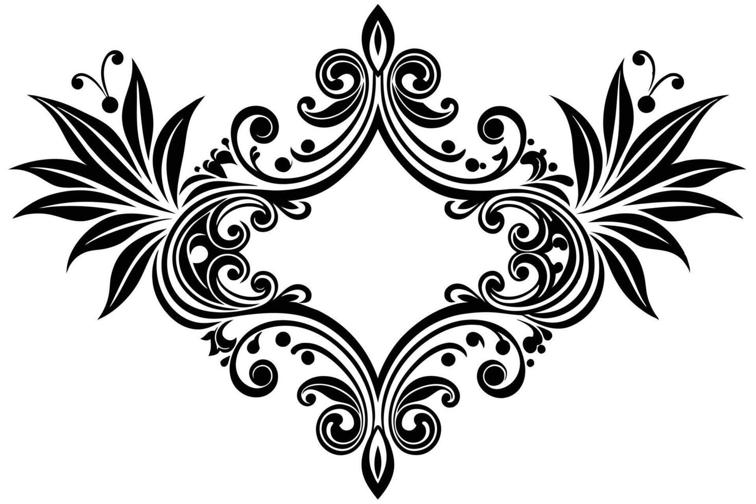 A Ornate floral design for decorative use. vector