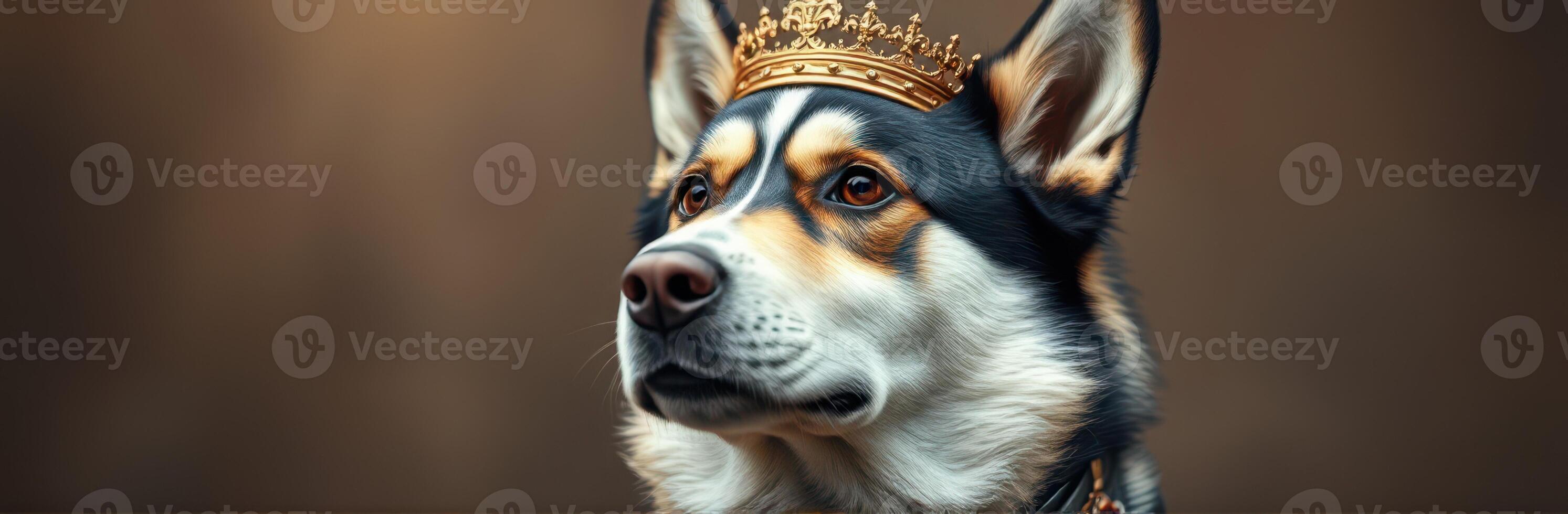 Regal Canine Portrait. Majesty and Elegance of a Royal Dog in Studio Lighting photo