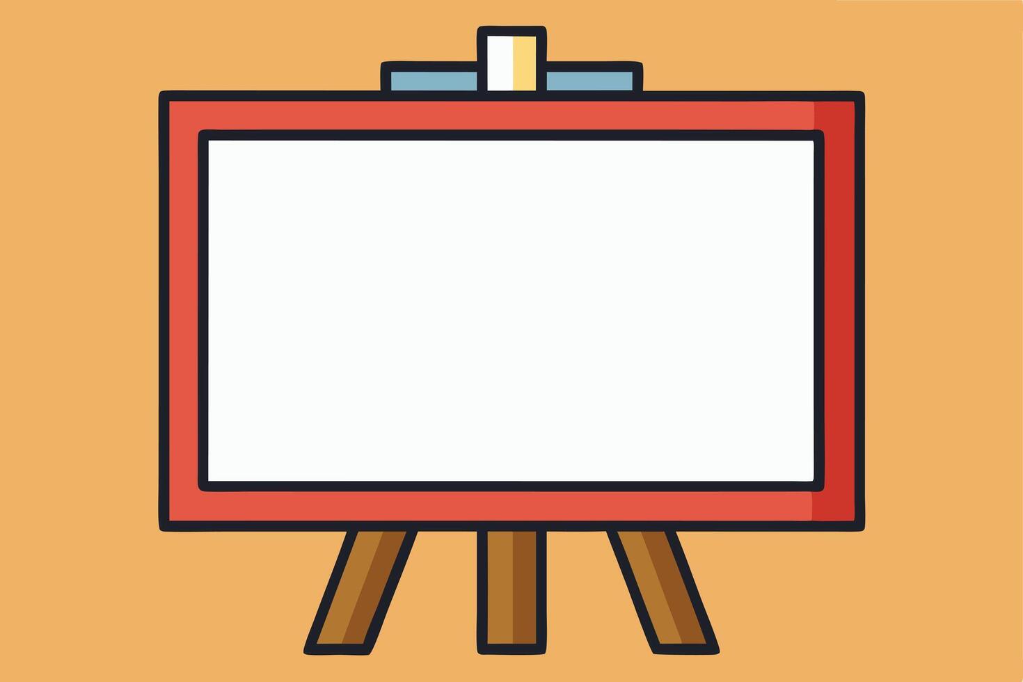 Flat design illustration of a blank easel in a simple style. vector
