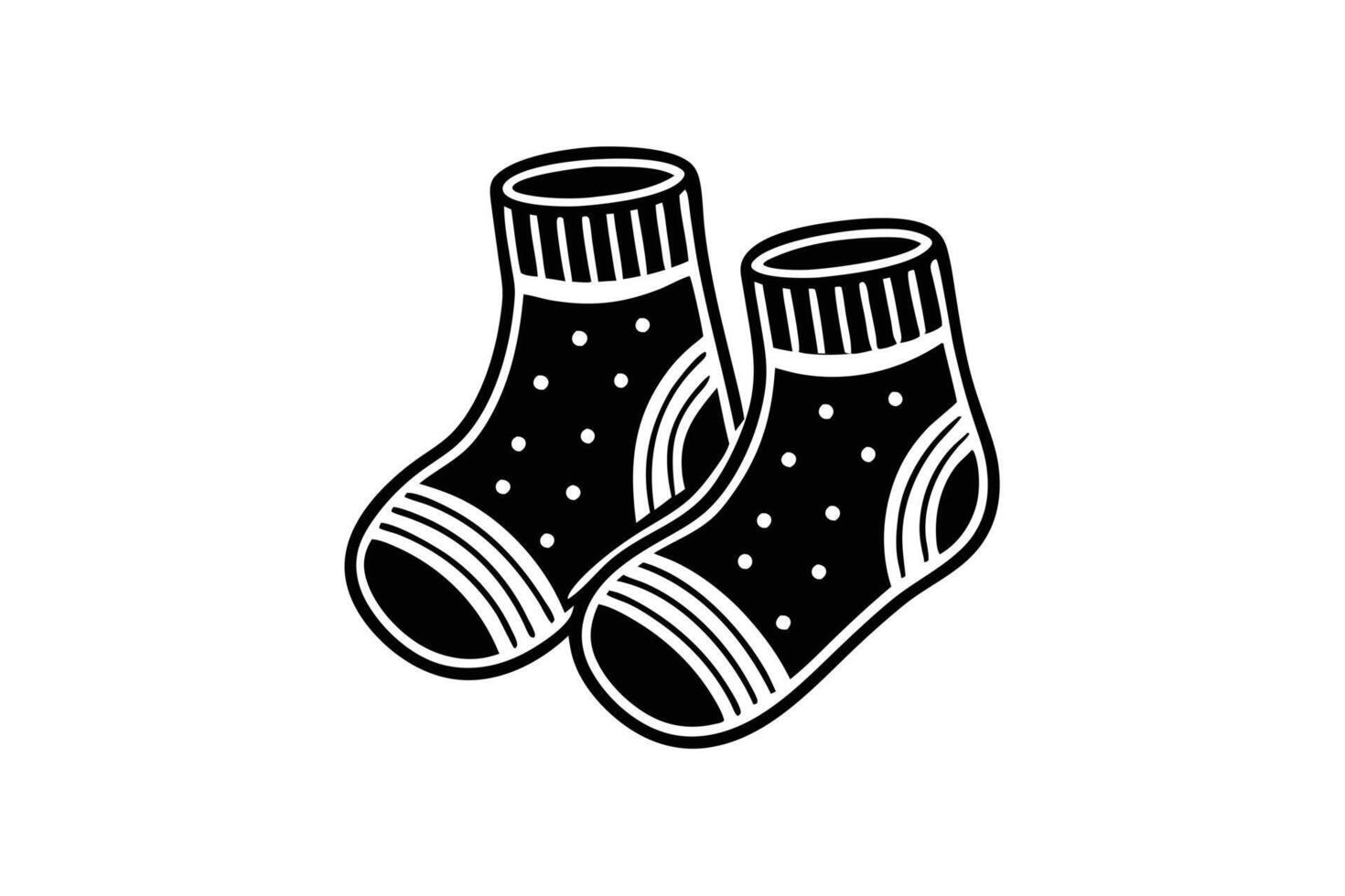illustration of two patterned children's socks. vector