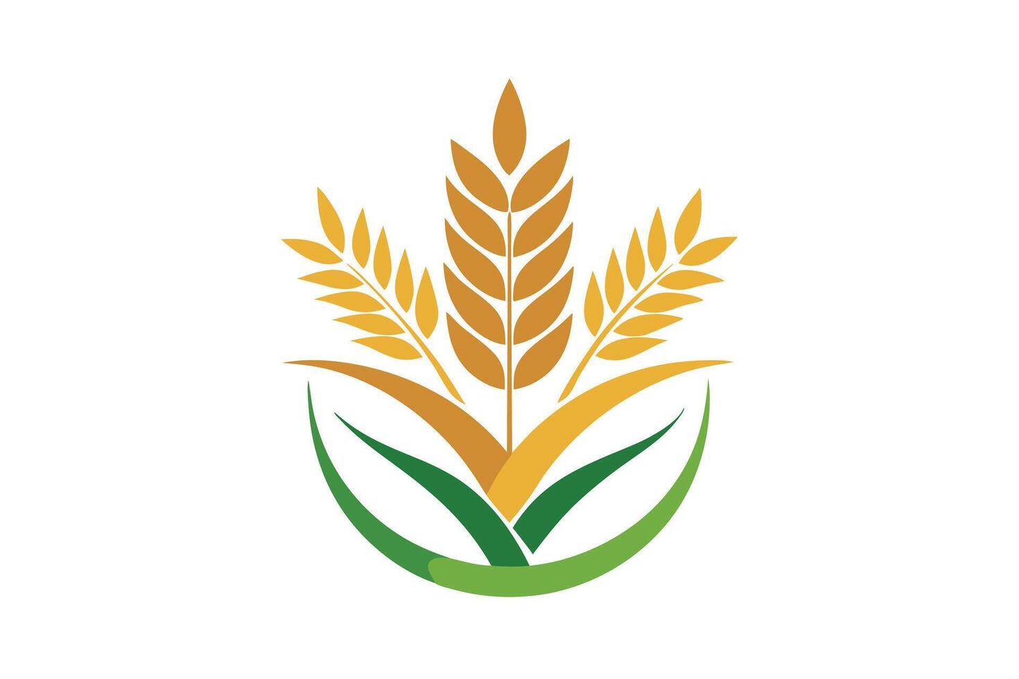 Three wheat stalks, perfect for agricultural branding. vector