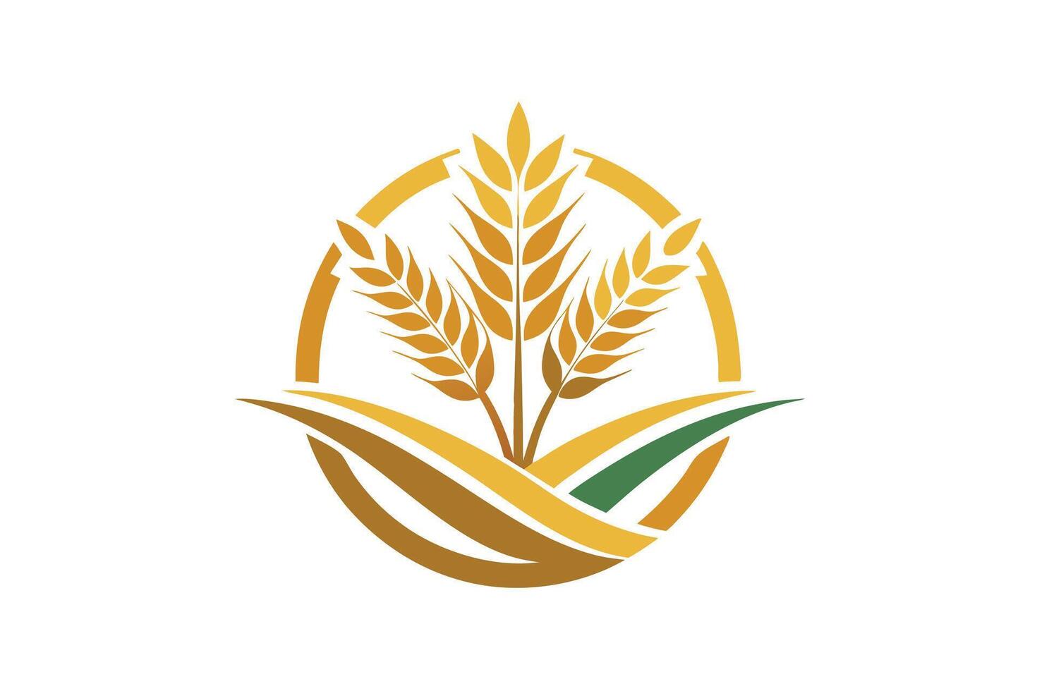 A graphic of three wheat stalks, perfect for agricultural branding. vector