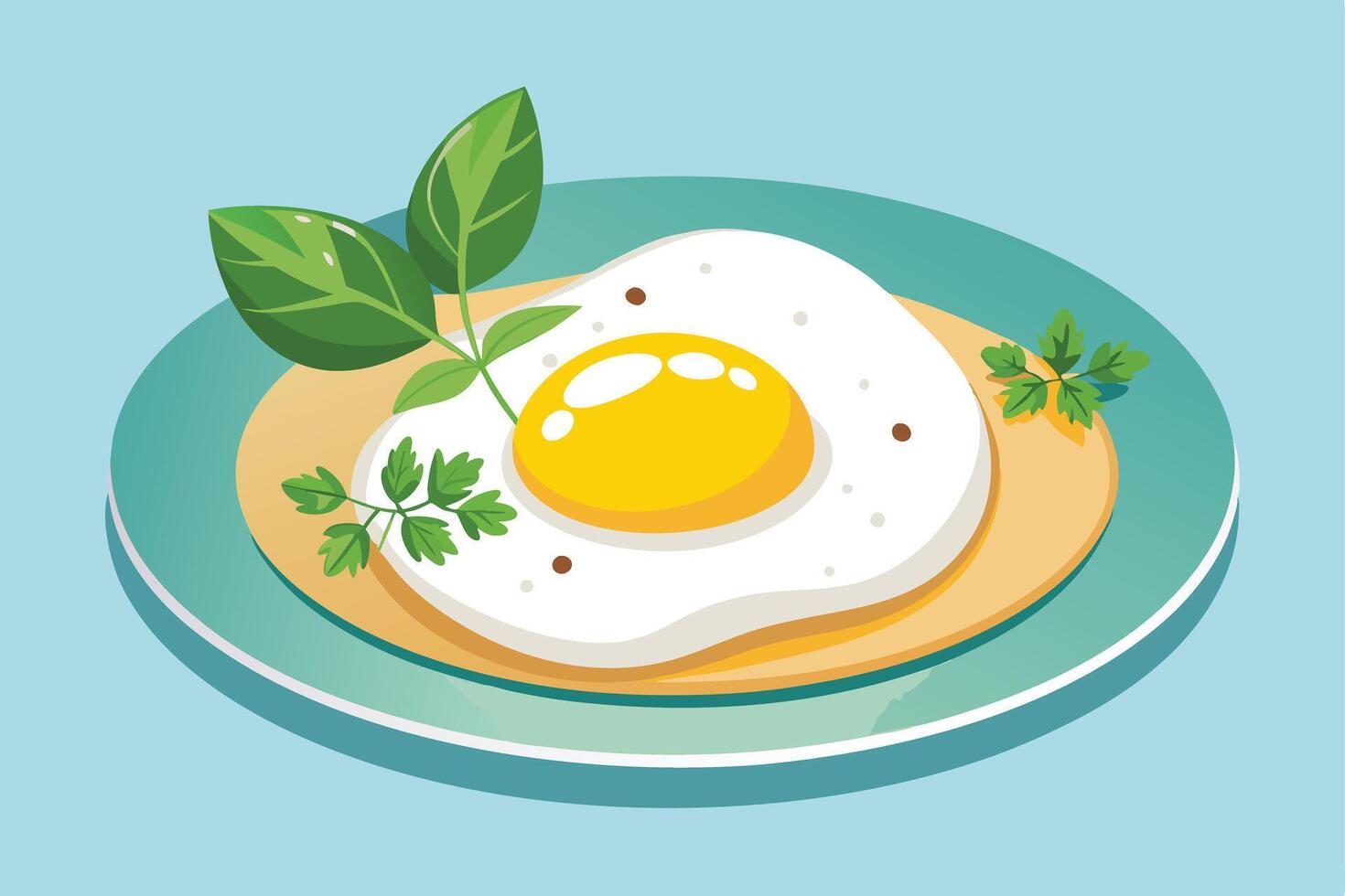 Egg on a Plate, Perfect for Breakfast Illustration vector
