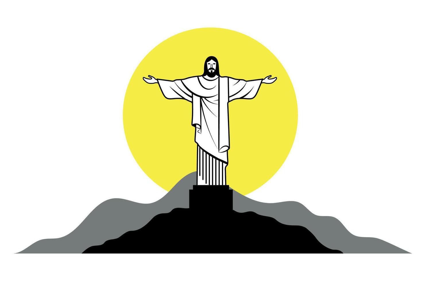 Christ the Redeemer Silhouette icon vector