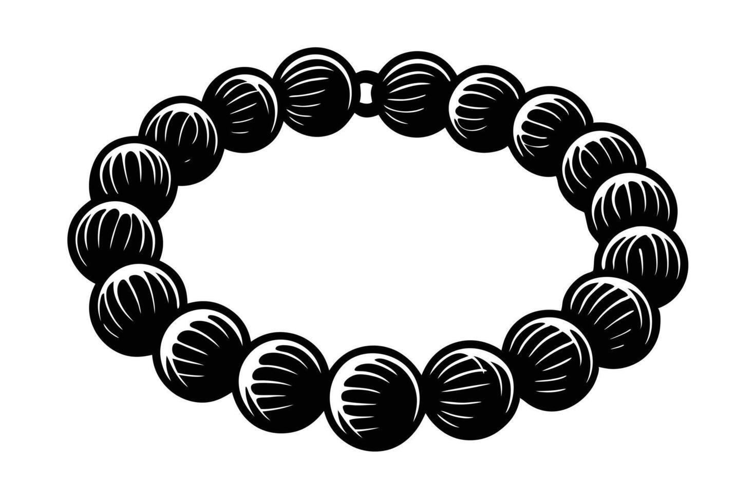 Black Beaded Bracelet Design for Graphic Assets vector