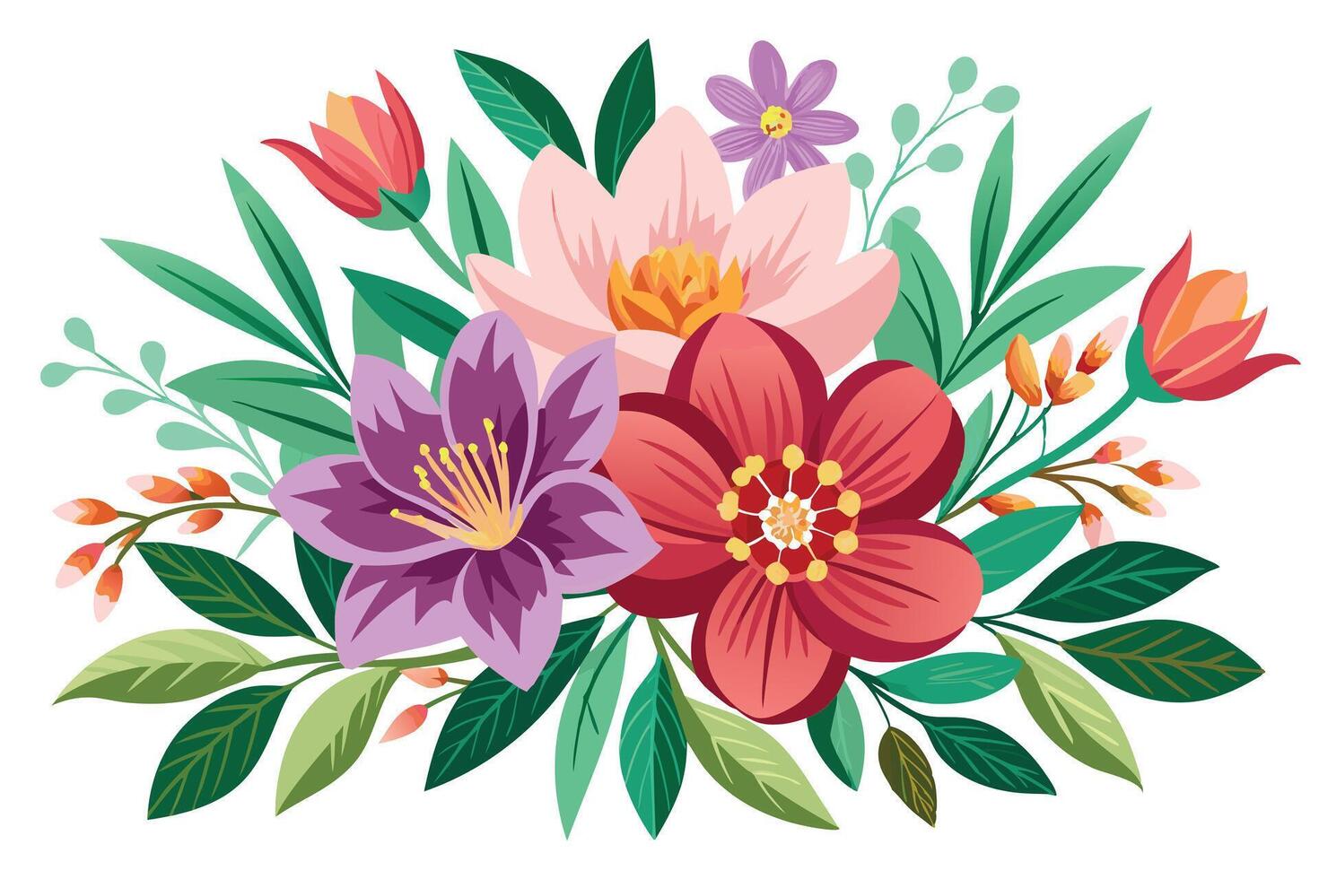 A floral bouquet design perfect for spring or summer projects. vector