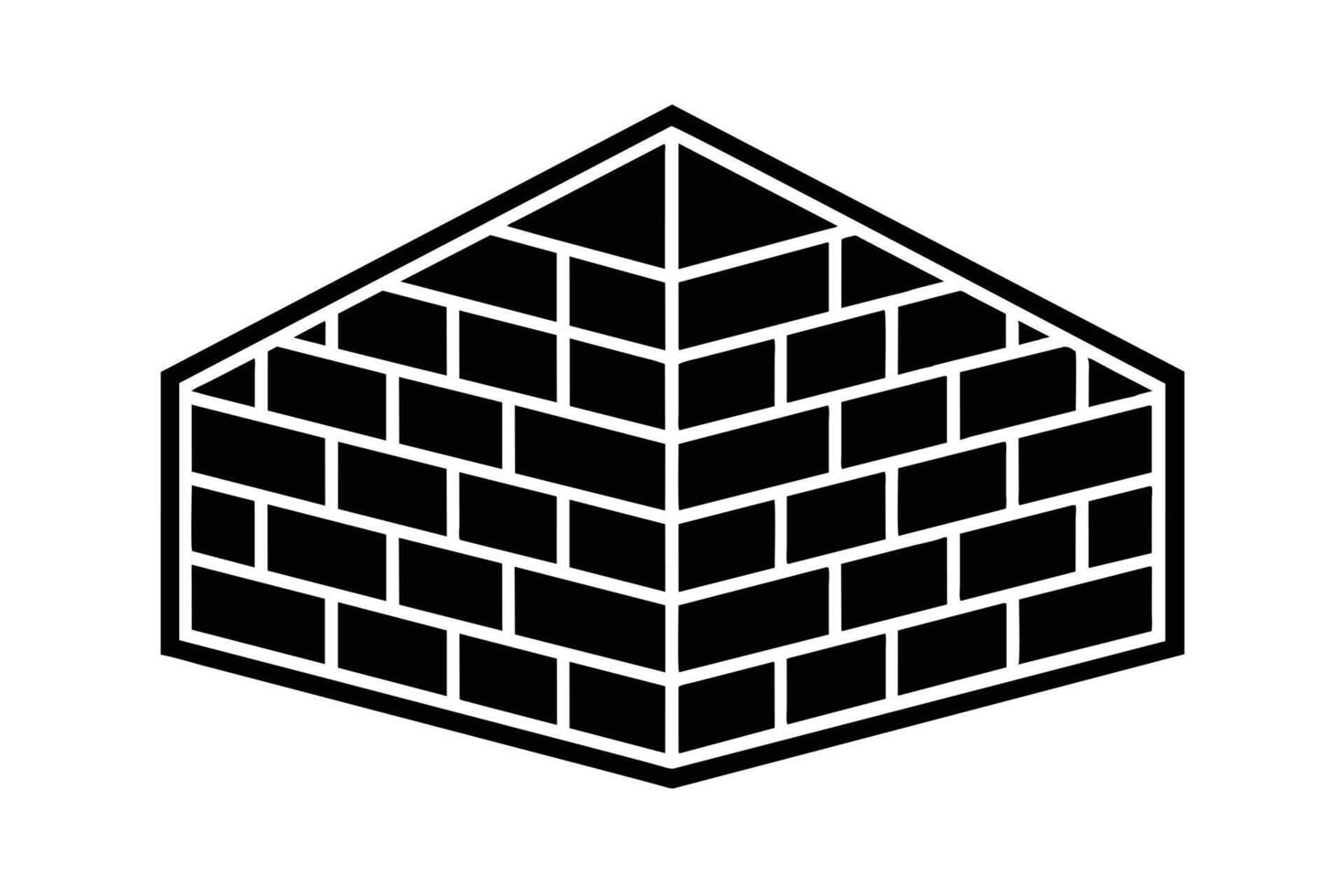 A brick wall foundation. vector