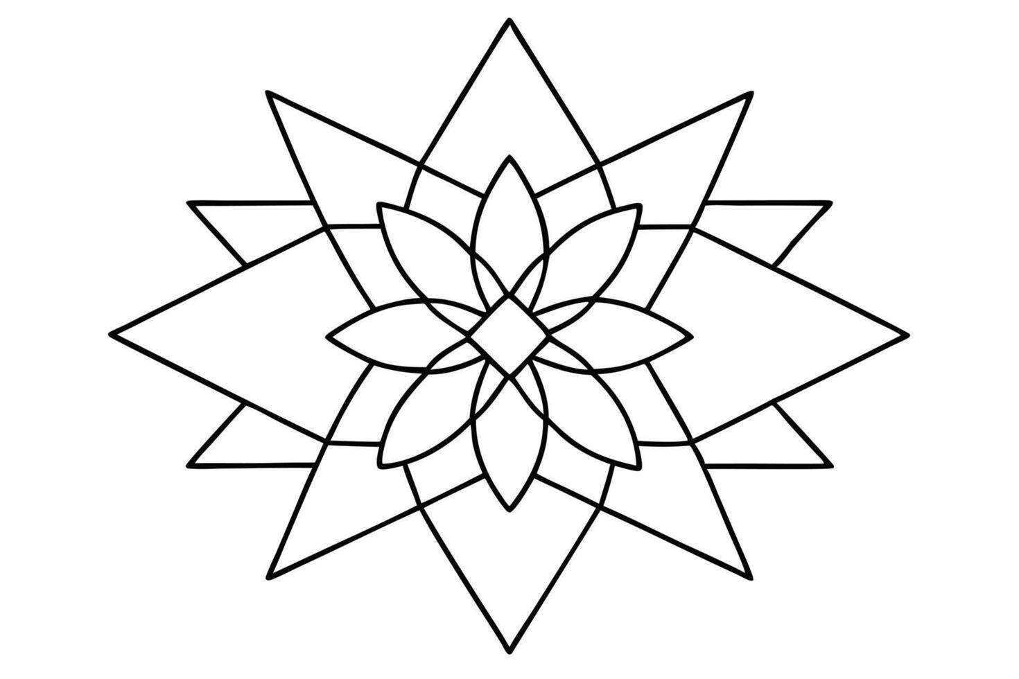 A Black and White Mandala Design vector