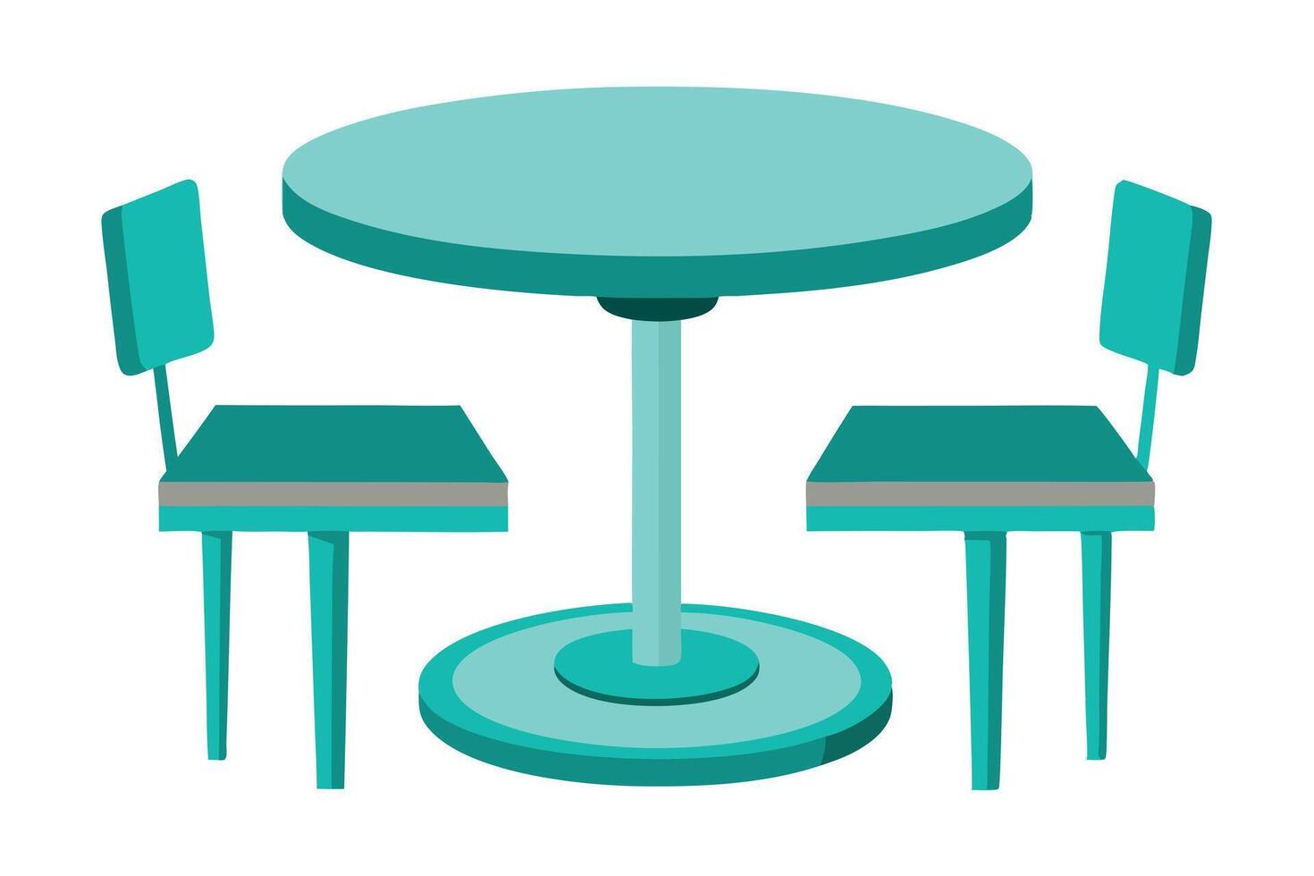 A Round Table and Two Chairs vector
