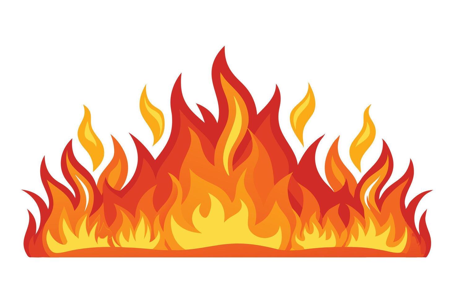 Vibrant illustration of fiery flames against a white background. vector