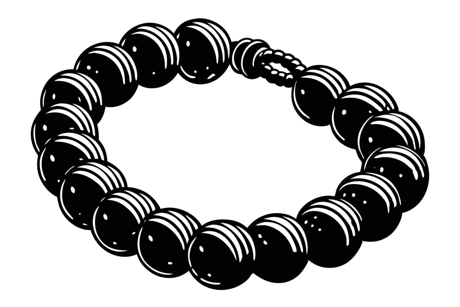 A Black Beaded Bracelet Design for Graphic Assets vector