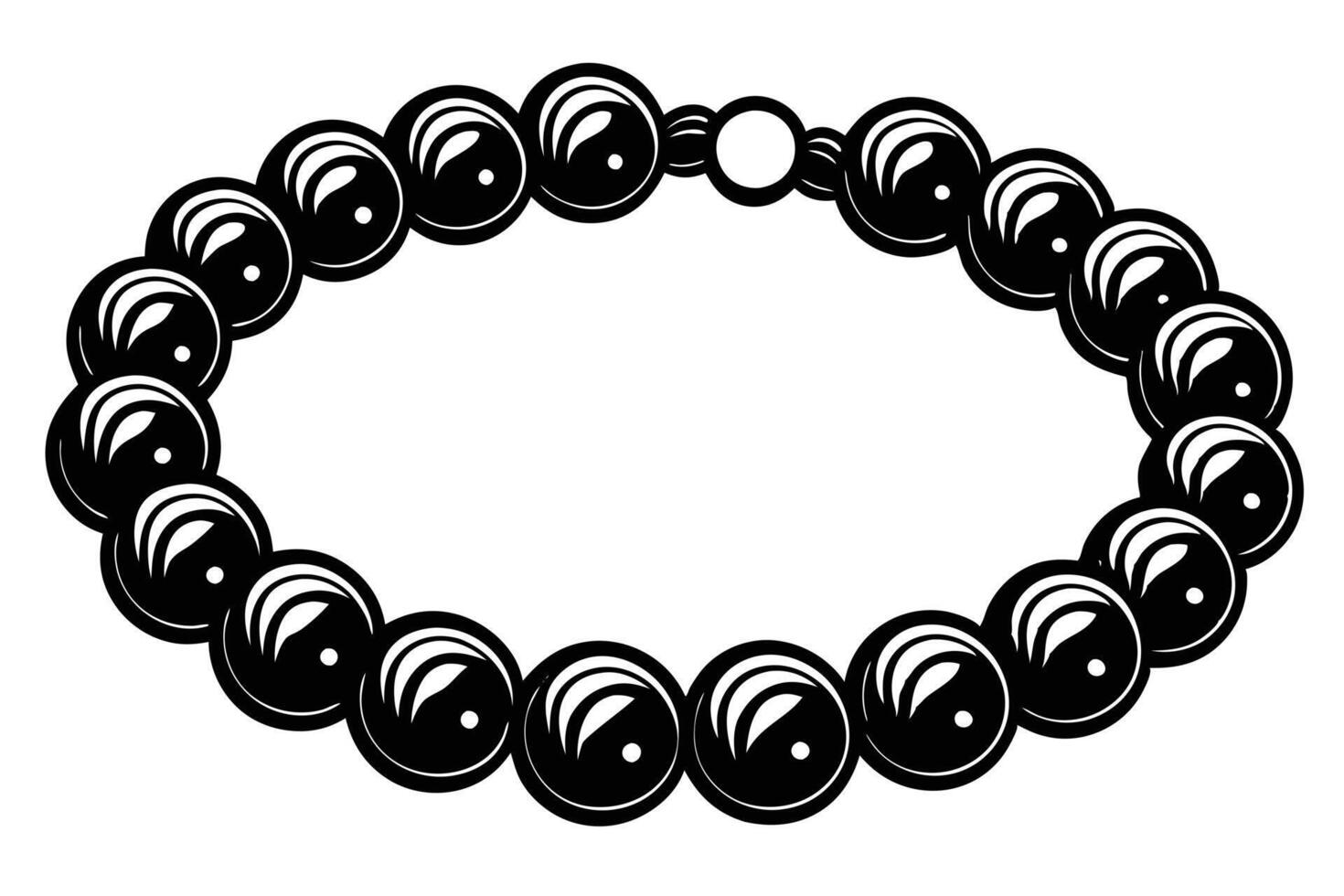 Stylish Black Beaded Bracelet Design for Graphic Assets vector