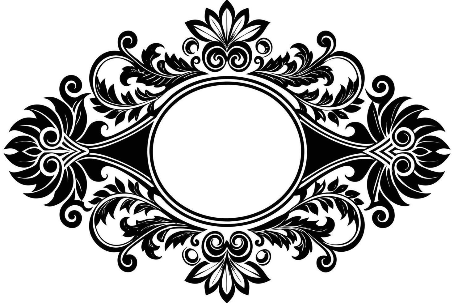 Ornate floral frame design for elegant projects. vector