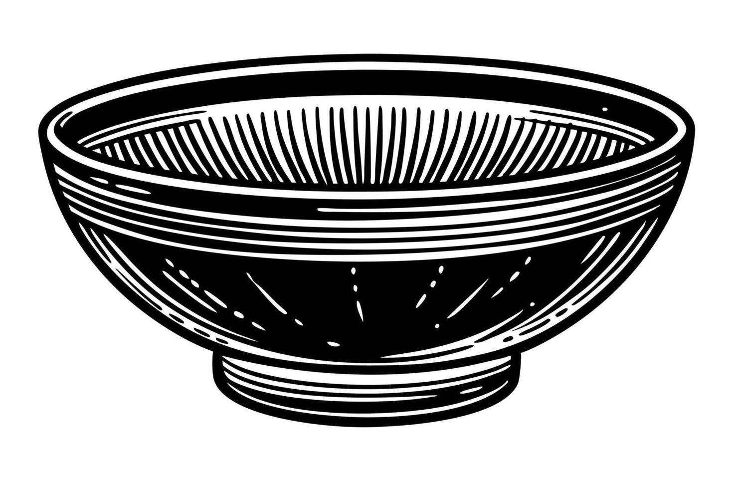 Vintage-style illustration of a decorative bowl. vector