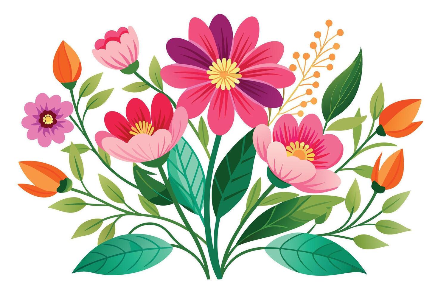 Floral bouquet design perfect for spring or summer projects. vector