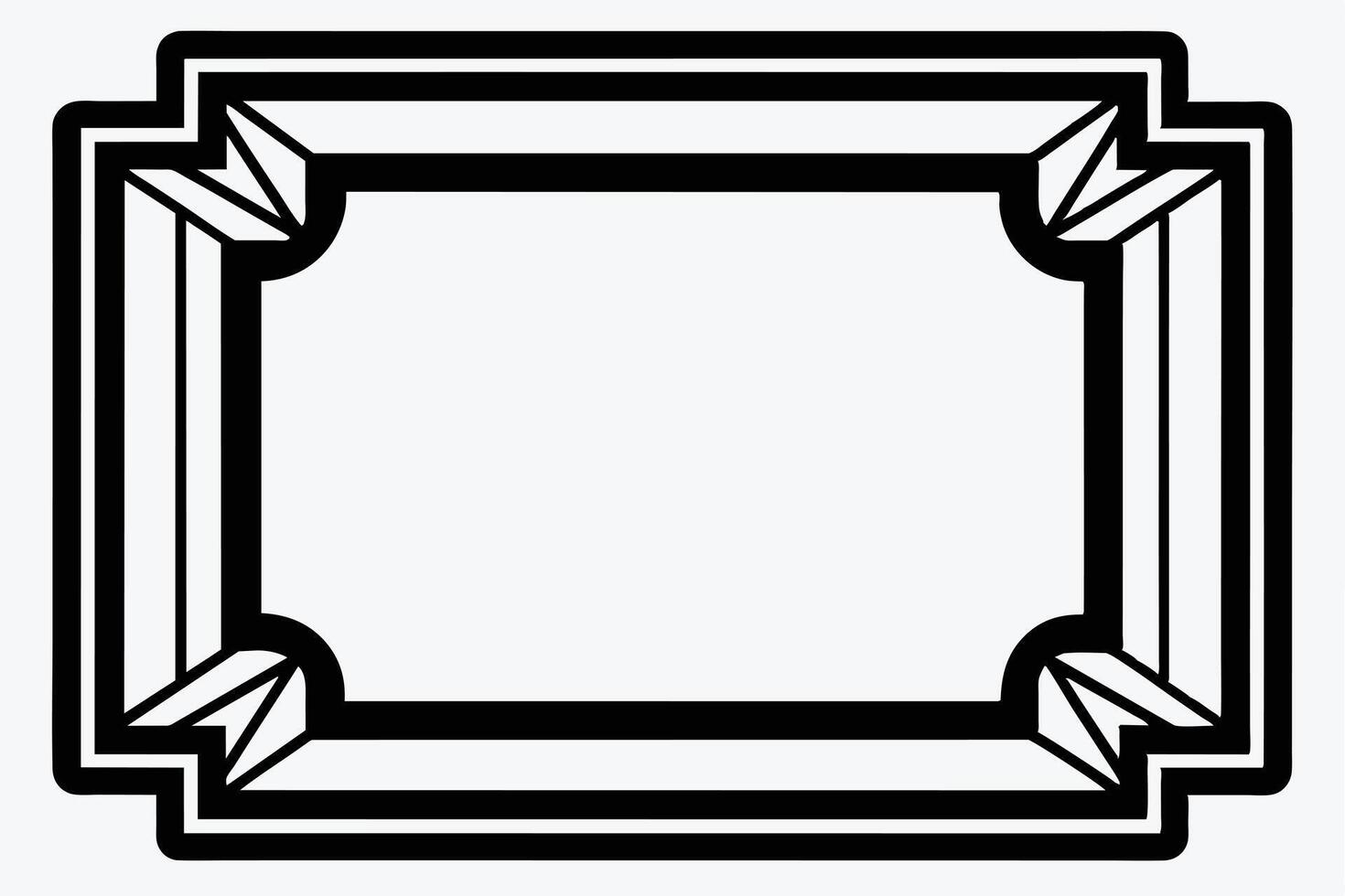 Black and White Rectangular Frame Graphic vector