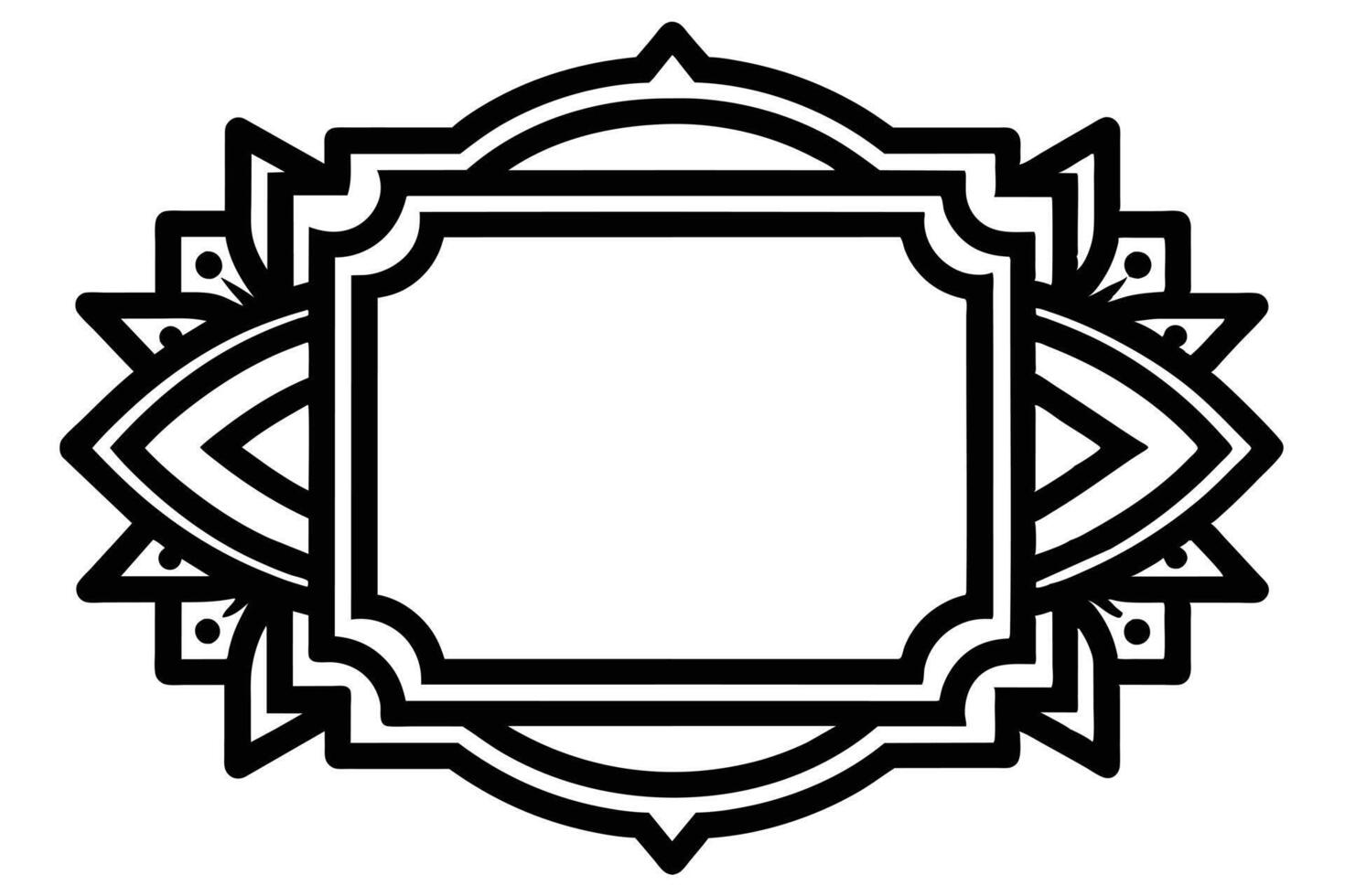 A Black and White Rectangular Frame Graphic vector