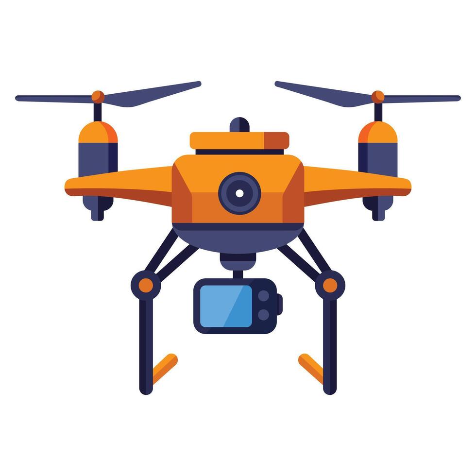 Professional Aerial Drone Camera on White Background vector