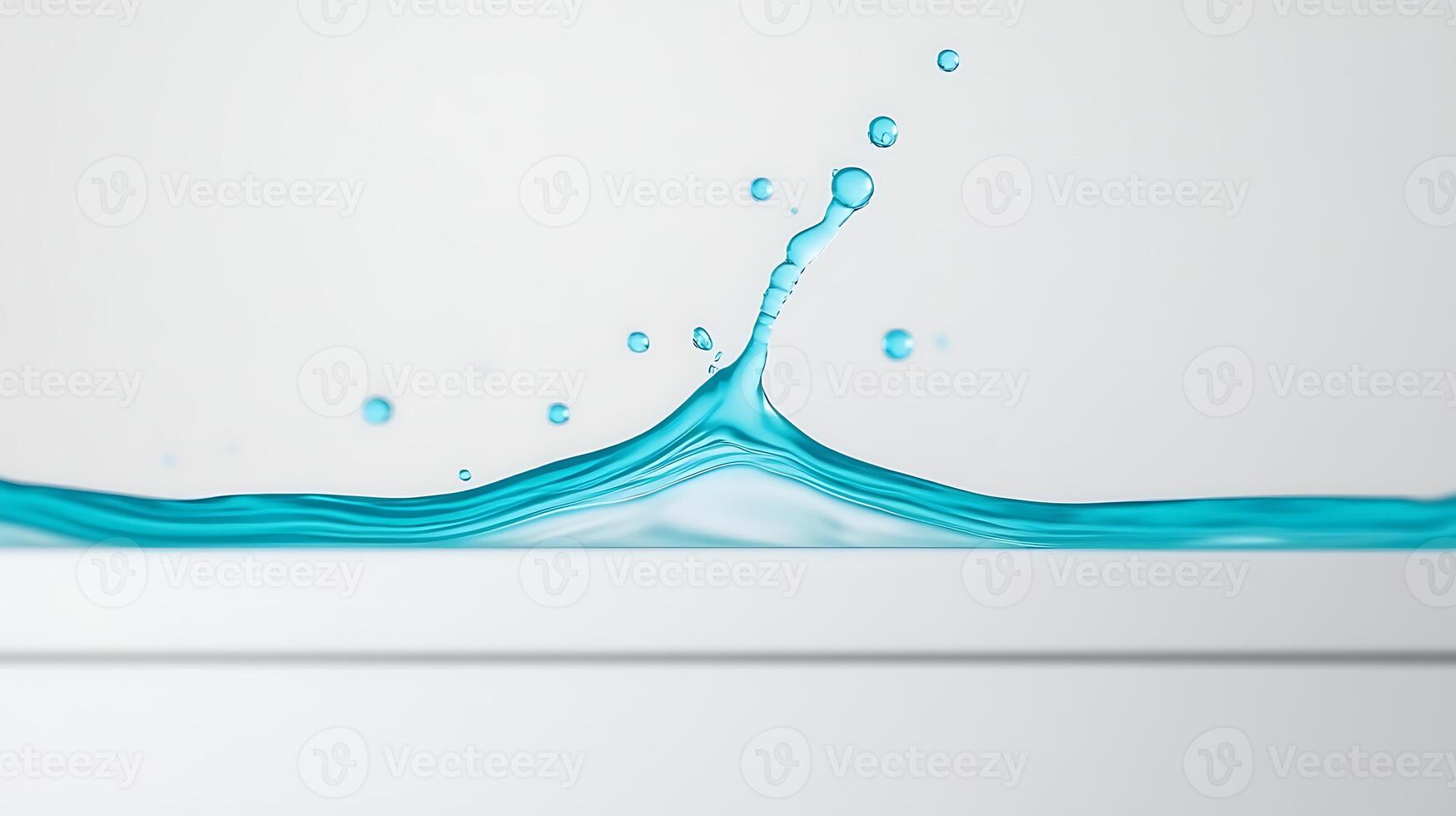 A close-up of a water splash creating a dynamic wave against a minimalist background photo