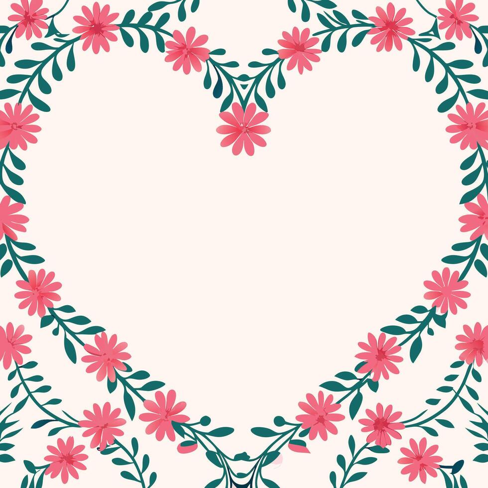 Cute daisy flower heart modern decorative floral concept vector