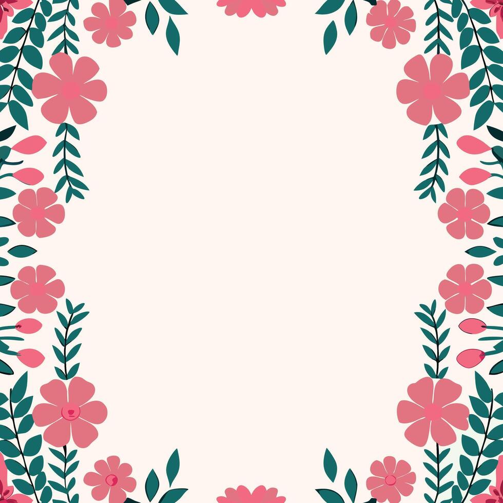 Floral border design charming pastel floral frame vector