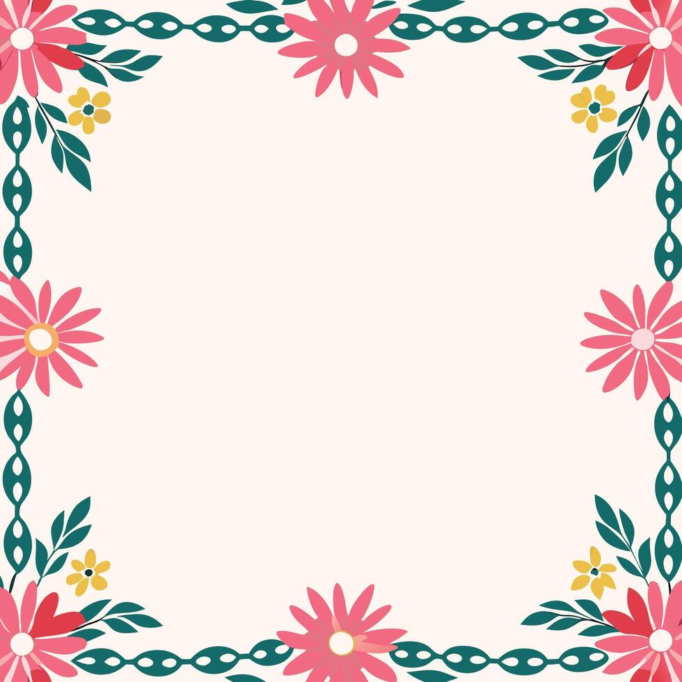 Cute daisy flower delicate floral border design vector