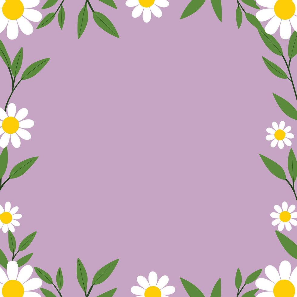 Floral border design trendy botanical theme layout vector