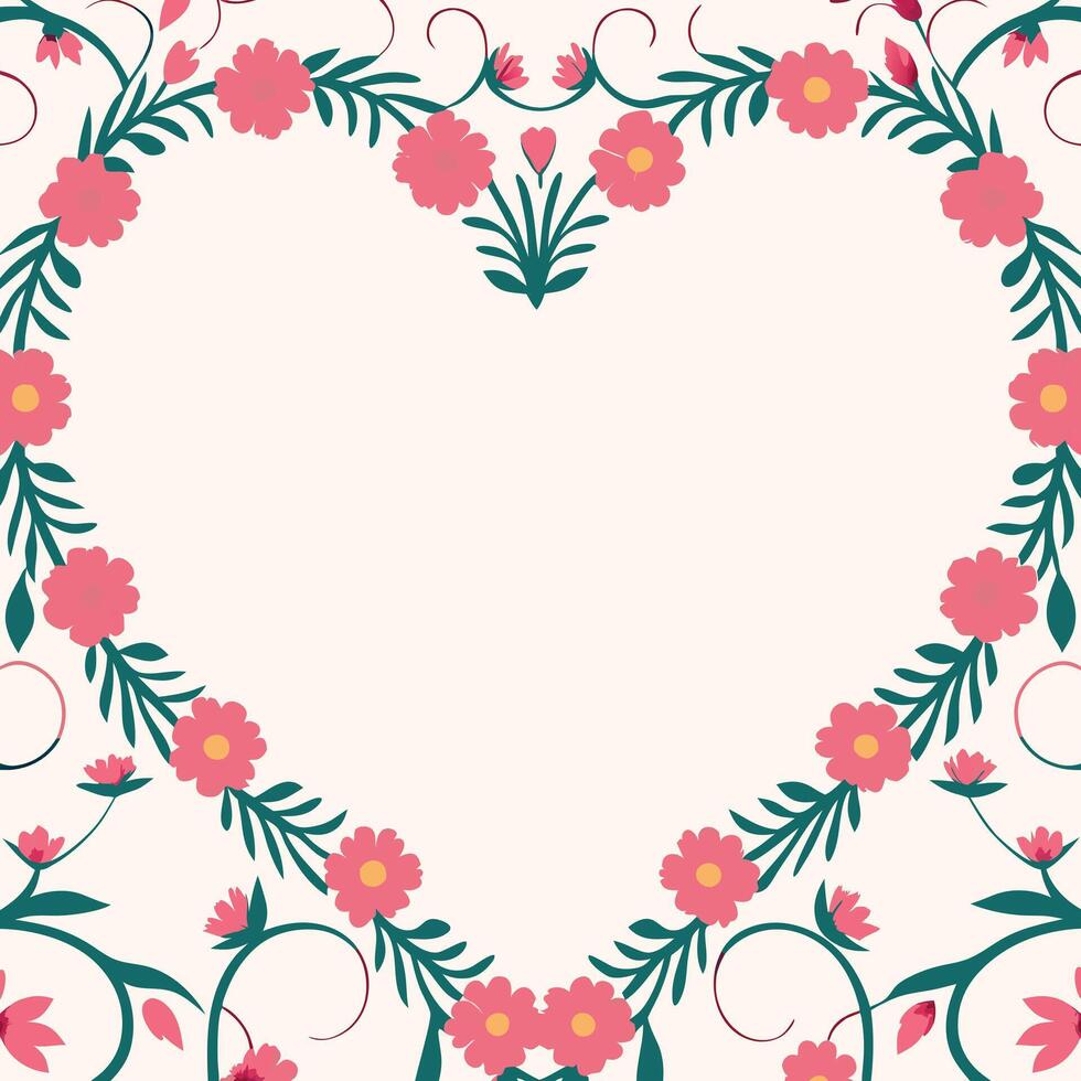 Cute daisy heart flower playful and vibrant floral layout vector