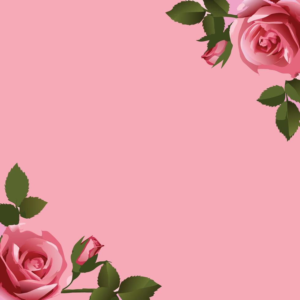 Cute rose flower playful and vibrant floral layout vector