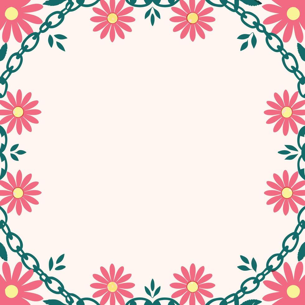 Cute daisy flower elegant nature-inspired frame vector