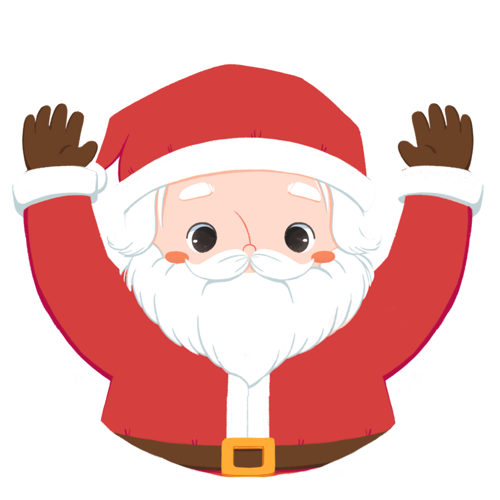 Santa raises hands png