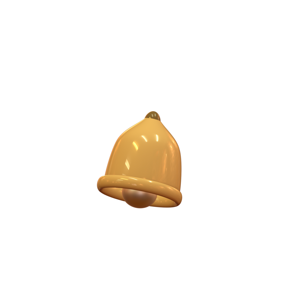 a 3d icon yellow bell on a transparent background png