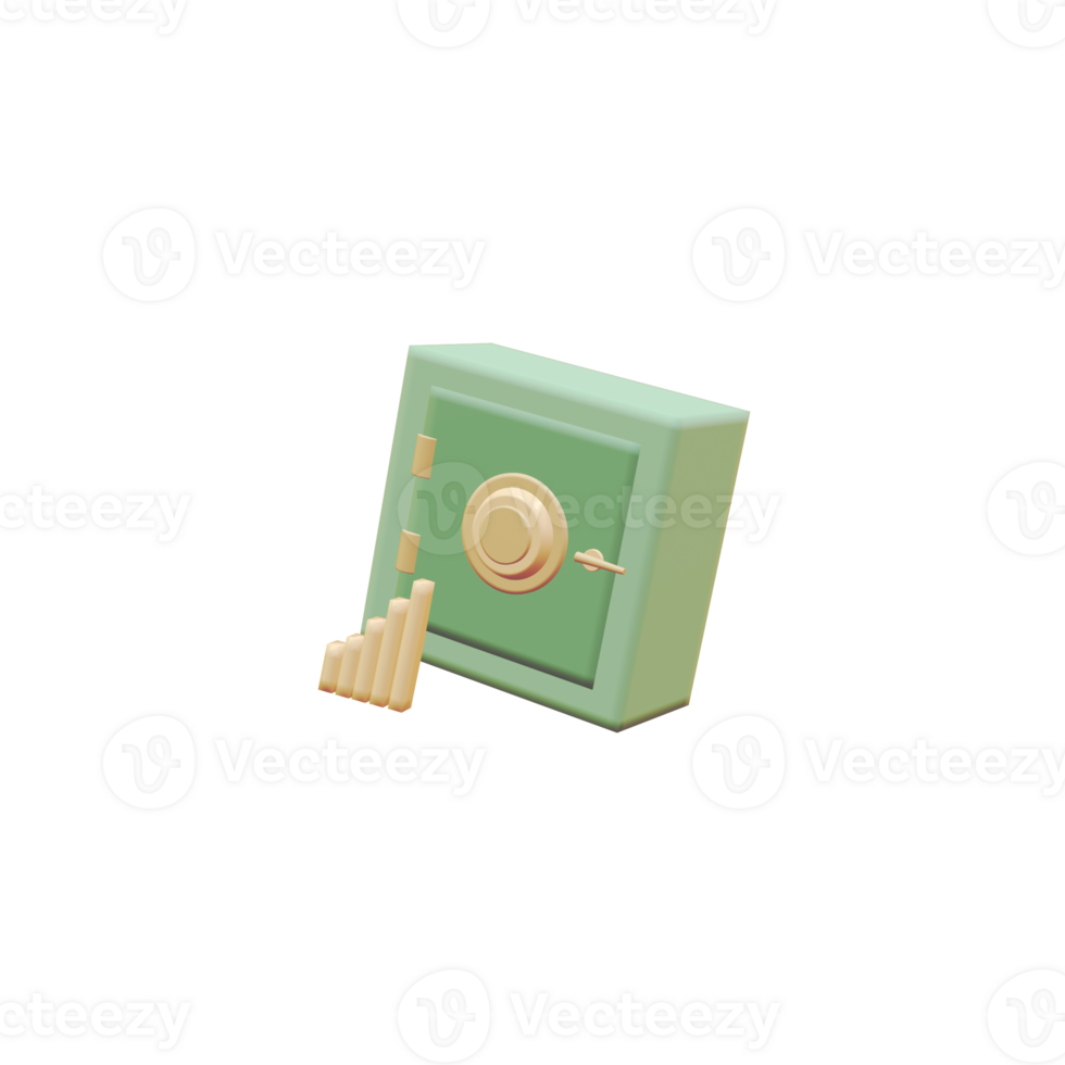 a green safe box with a key and a keyhole png