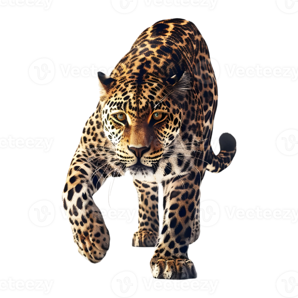 Jaguar walking looking straight png