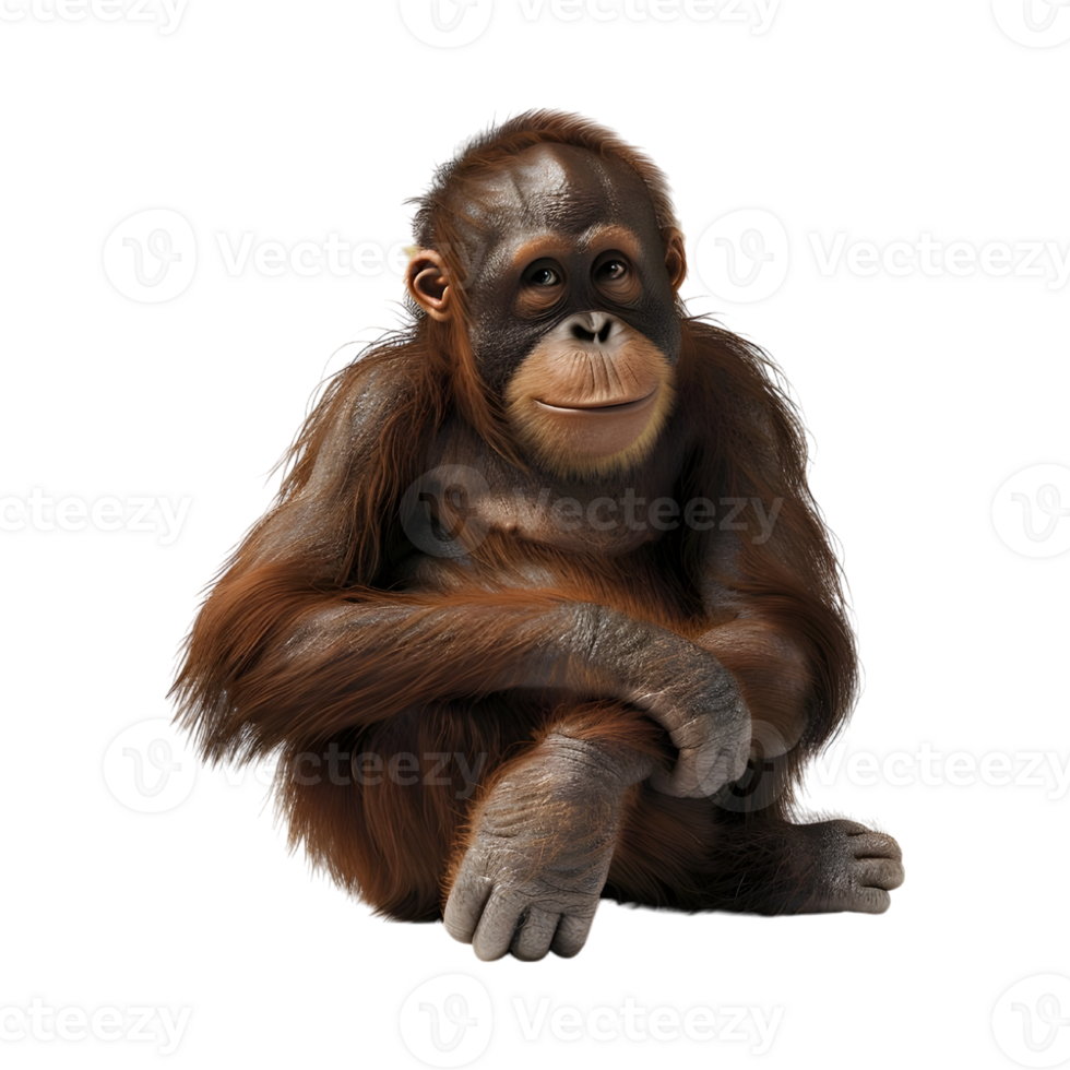 An orangutan sitting png