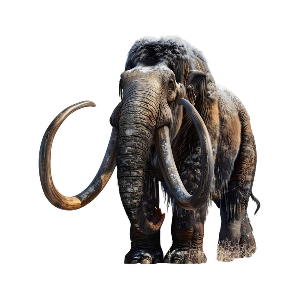 A mammoth with large tusks png