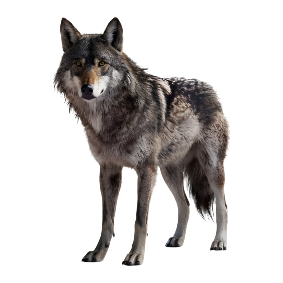 Wolf standing on transparent background png