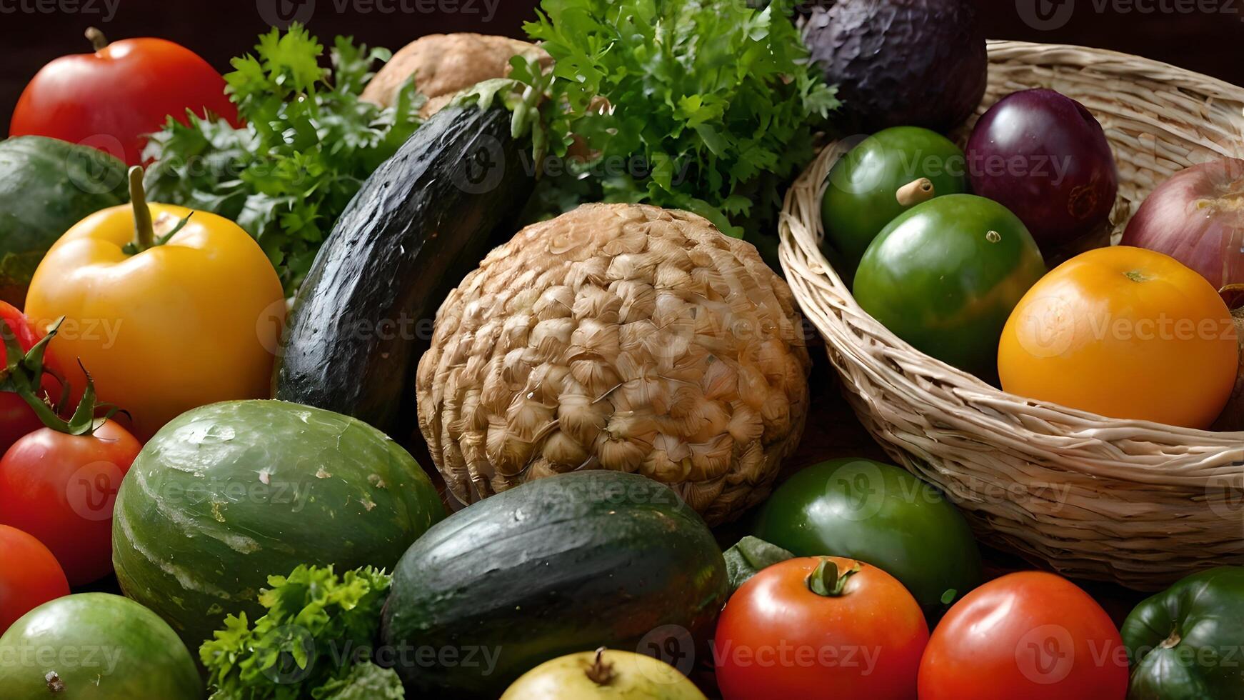 Fresh Organic Vegetable and Fruit Harvest Abundance photo