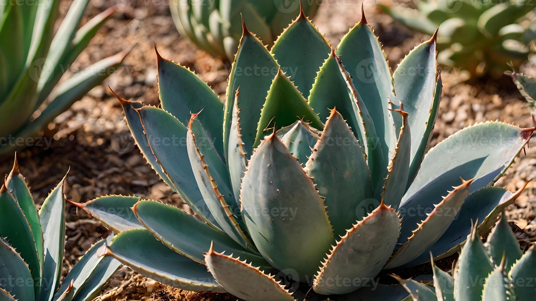 Agave Succulents Basking in Sunlight photo