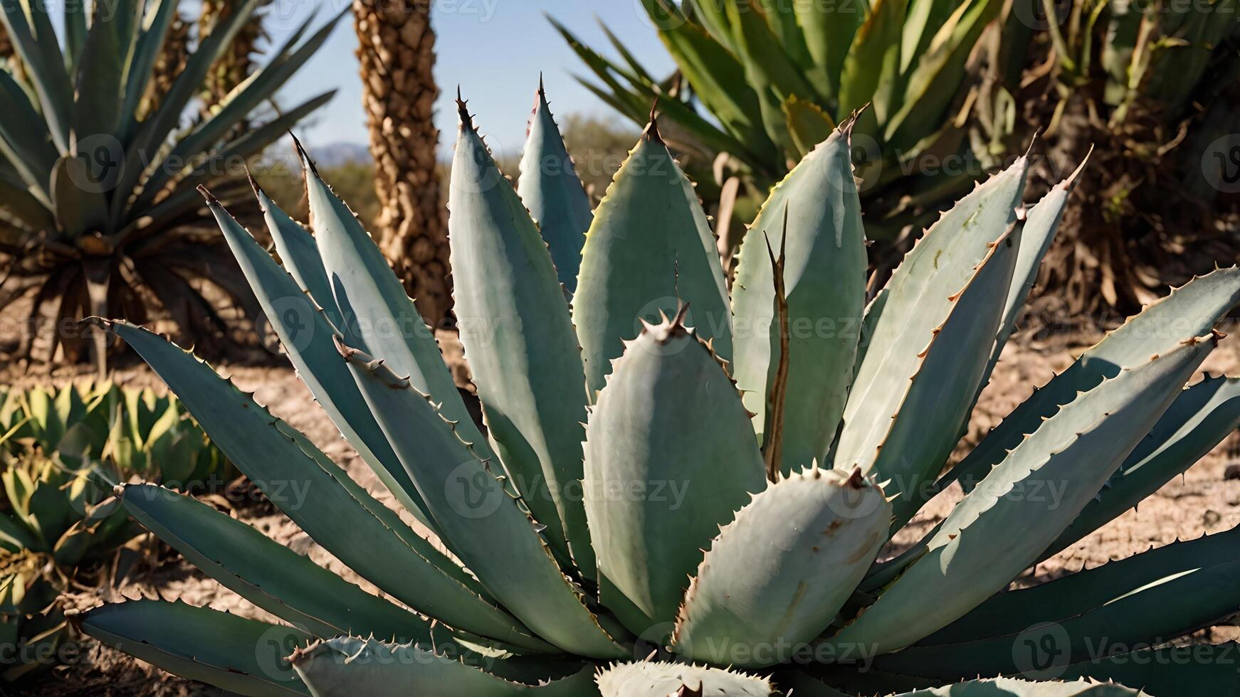 Majestic Agave Plant in Desert Sunlight photo