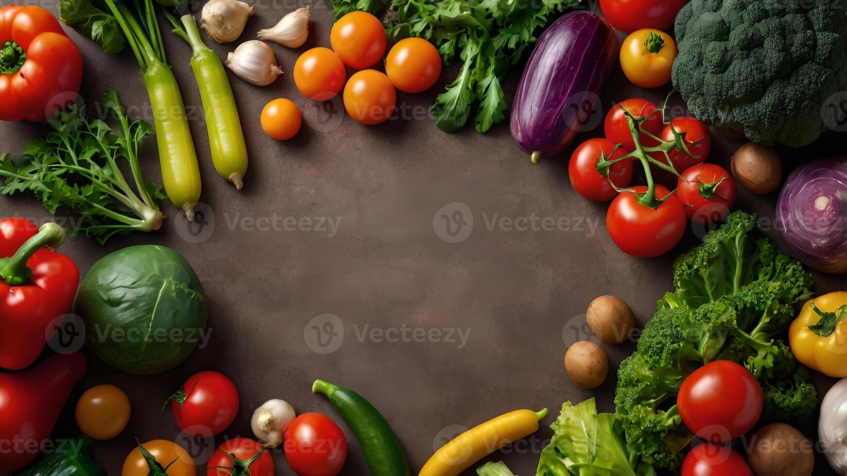 Vibrant Organic Vegetables Flat Lay photo