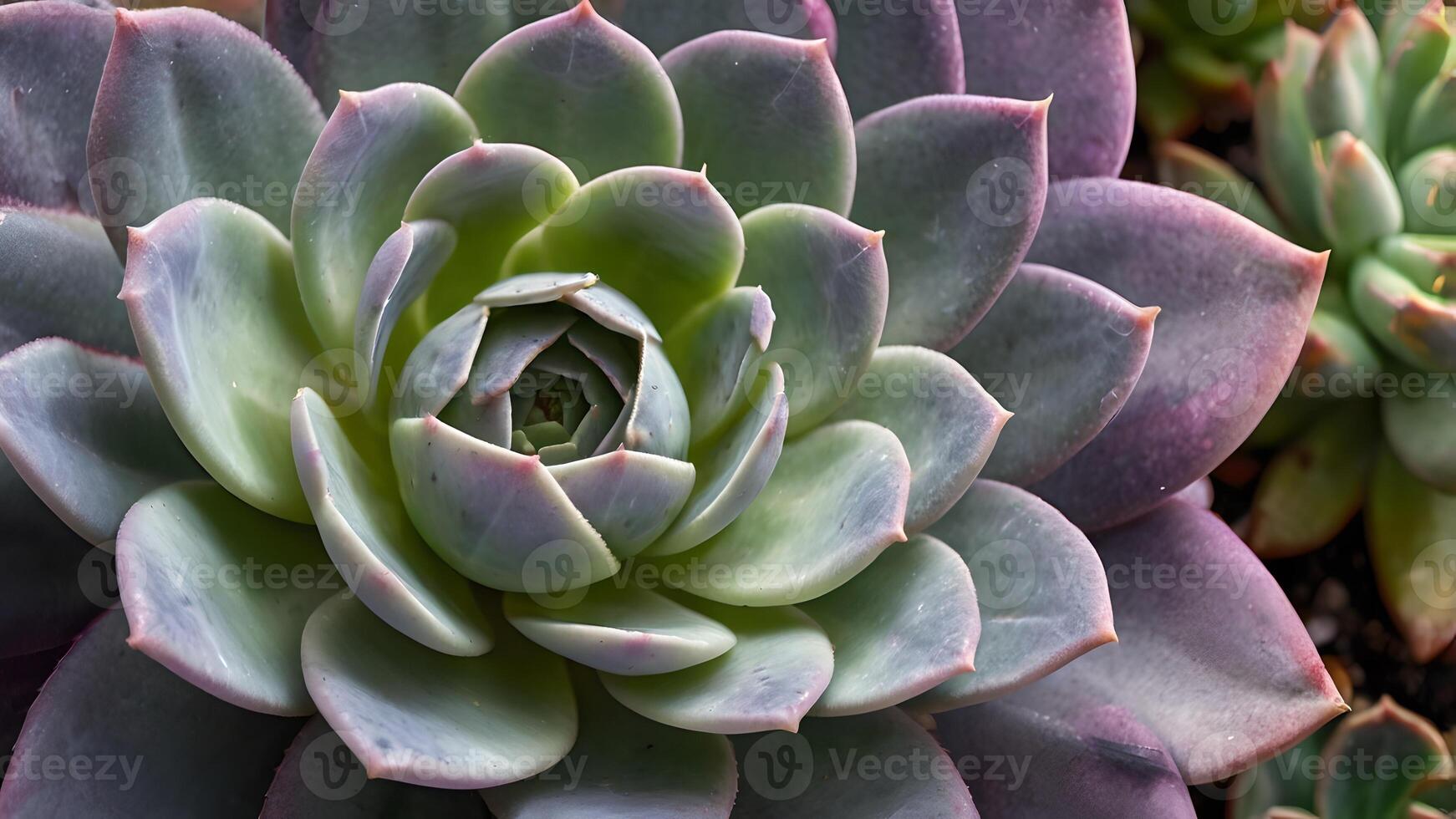 Close Up Purple Echeveria Succulent photo