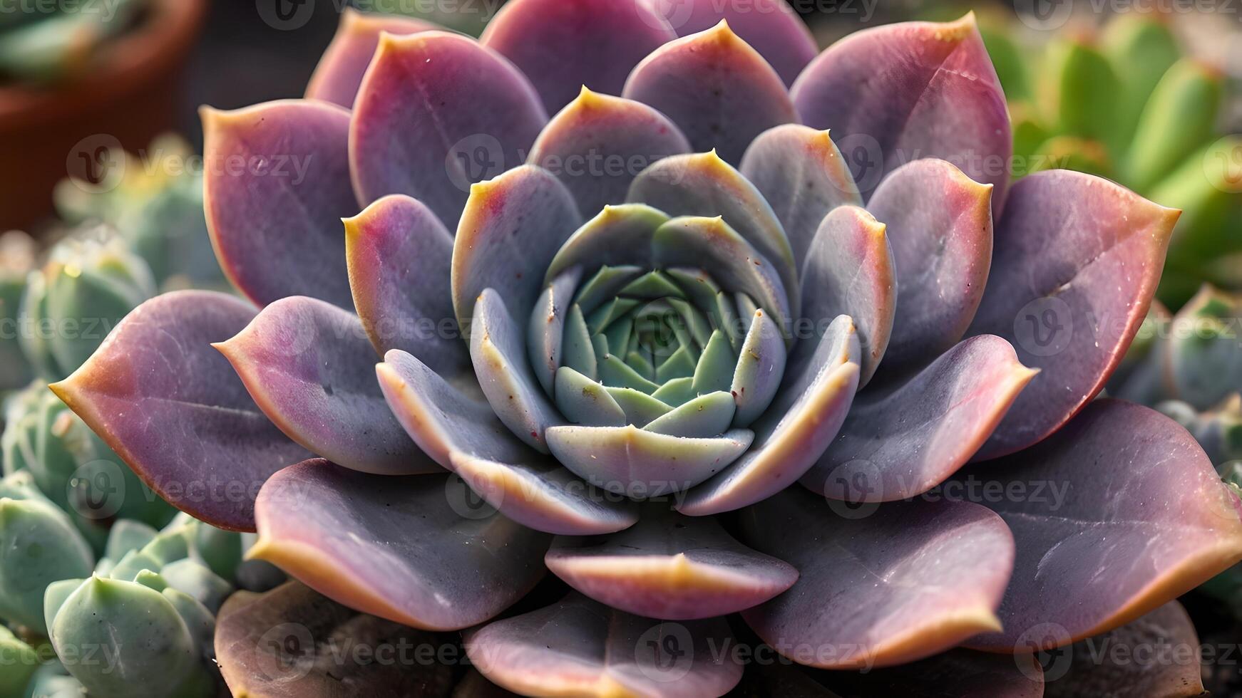 Close Up Purple Pink Echeveria Succulent photo