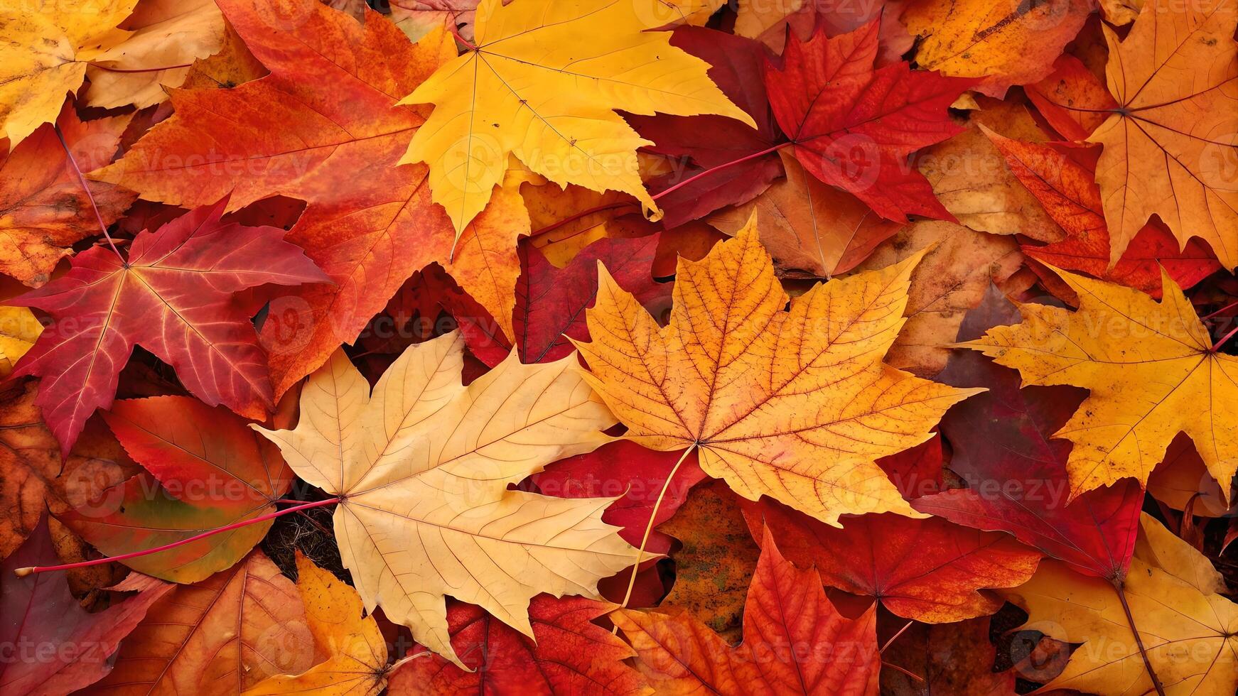Autumn Leaves Vibrant Red Orange Yellow Fall Foliage photo