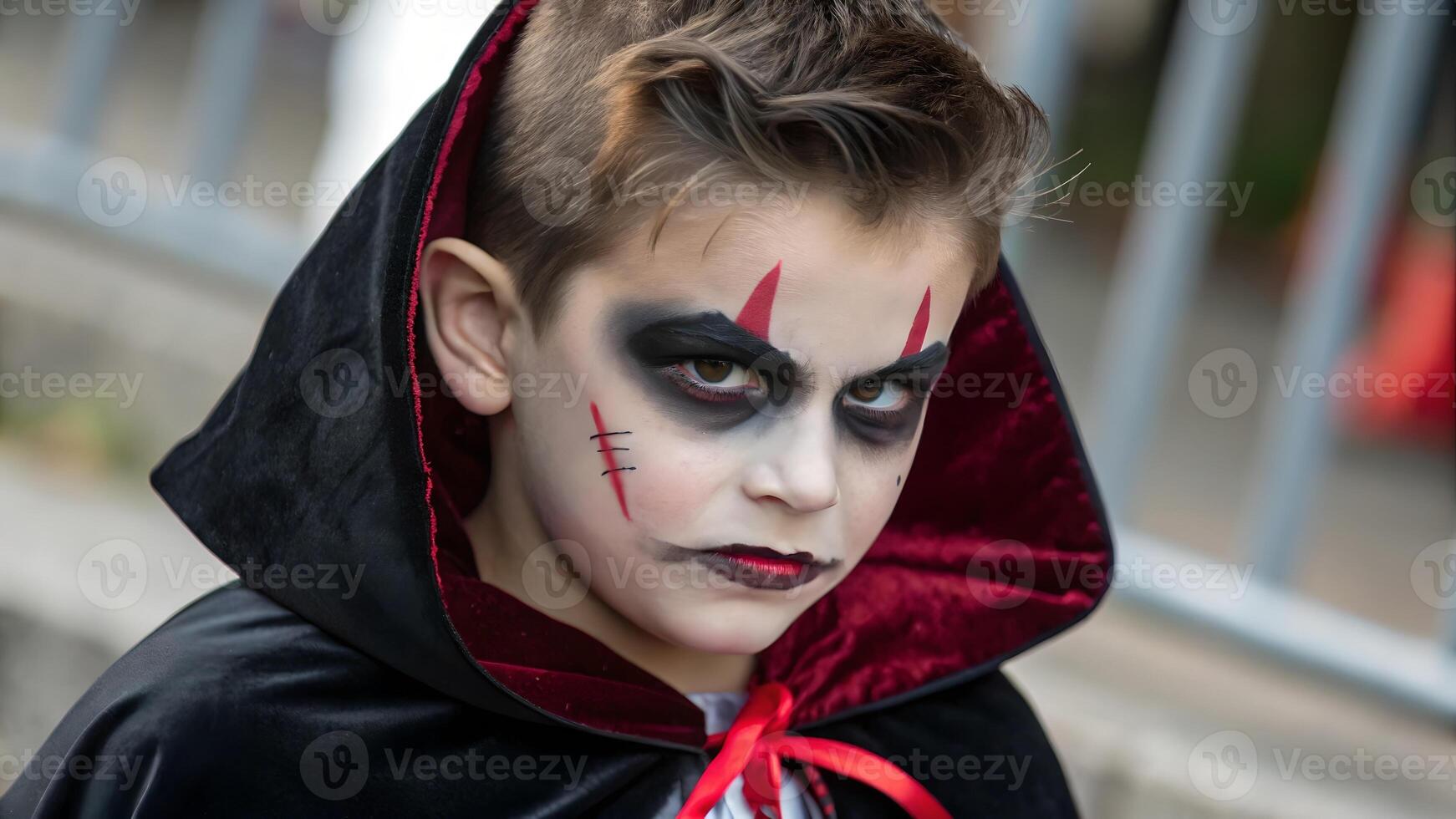 Halloween Boy Evil Vampire Costume Makeup photo